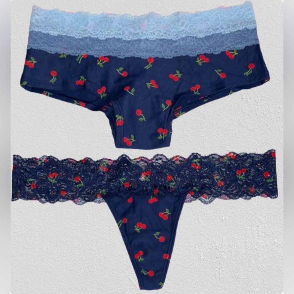 2 Victoria’s Secret Pink panties PINK Cheekster panty pink thong bundle cherry